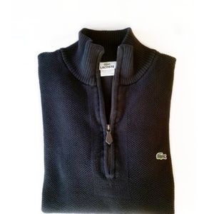 BLACK Lacoste Heavy Thread Cotton Knit Sweater